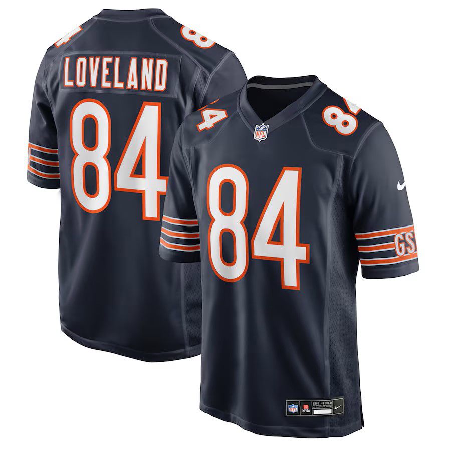 Men Chicago Bears #84 Colston Loveland Nike Navy 2025 NFL Draft First Round Pick Game Jersey